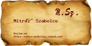 Mitró Szabolcs névjegykártya