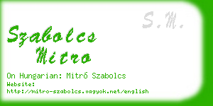 szabolcs mitro business card